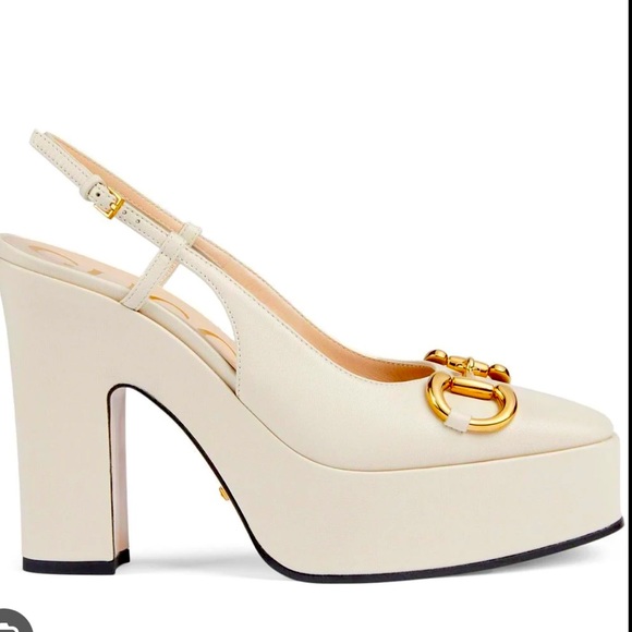 Authentic GUCCI Baby Leather Bit Slingback Pump - Picture 1 of 15